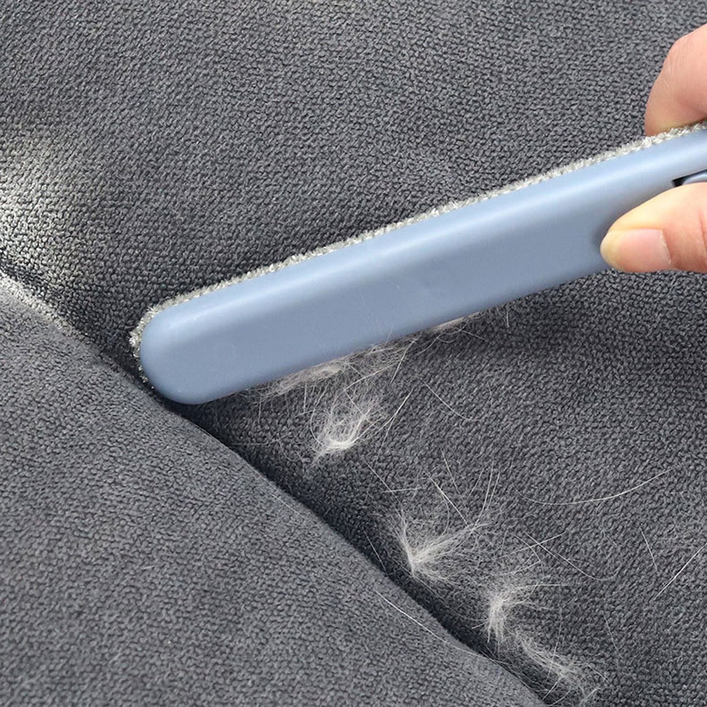 4-In-1 Pet Hair Remover with 17" Extra Long Handle, Cat & Dog Hair Removal Tool for Furniture, Carpet, Clothes, Bedding, Car Seats, Tile & Hardwood Floors - Reusable & Washable
